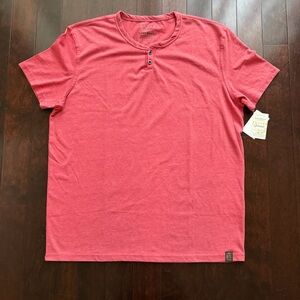 Lucky Brand Men's NWT Short Sleeve Shirt Size L Red Notch Neck Casual